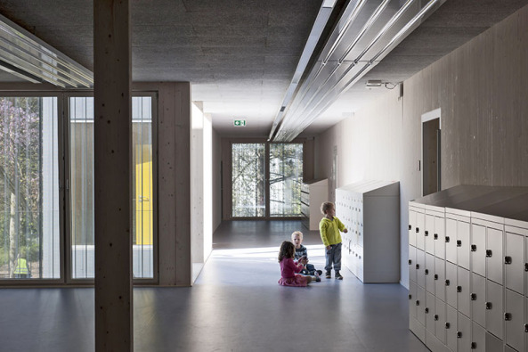 Thomas Mayer, Schule, Schulneubau, Holz, Metall, Baukasten, Europ�ischen Schule, Frankfurt am Main, 2015, school house, new building, metall, wood, European School, EZB, ECB,  Andreas Krawczyk, Nicole Kerstin Berganski, Nordweststadt, Schulkomplex, Erweiterung
