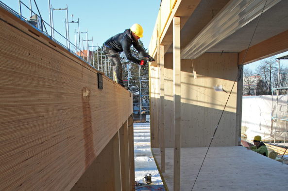 Thomas Mayer, Schule, Schulneubau, Holz, Metall, Baukasten, Europ�ischen Schule, Frankfurt am Main, 2015, school house, new building, metall, wood, European School, EZB, ECB,  Andreas Krawczyk, Nicole Kerstin Berganski, Nordweststadt, Schulkomplex, Erweiterung