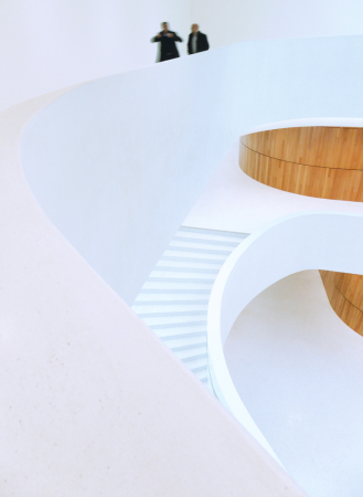 Montforthaus, Feldkirch, sterreich, Austria, Hascher Jehle, Haus der Kulturen, Kongress, Messe, Event, Theater, Bhne, Rsslepark, Kultur, culture, Treppe, stairs, Musik, Licht, Beleuchtung, Bhnentechnik, Fassade, facade, Naturstein, Stein, stone, Krnung, Jurakalkstein