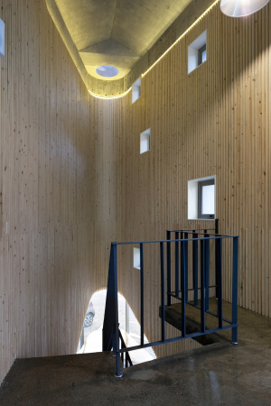 Stahlbeton, Dreieck, Holzvert�felung, Fischmaul, S�dkorea, studio_GAON, South Korea, reinforced concrete, exposed concrete, wood panelling