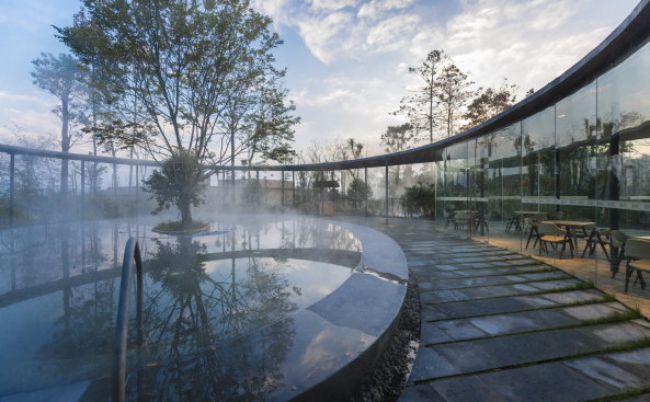 AIM Architecture; Wendy Saunders; Vincent de Graaf; Mount Luofo; Resort; Spa; Ensemble; Hotsprings Resort; Hotel Mianyang; Ruff Well Water Resort; Ferienanlage; Neubau; Wellness-Architektur; Regionales Bauen; China