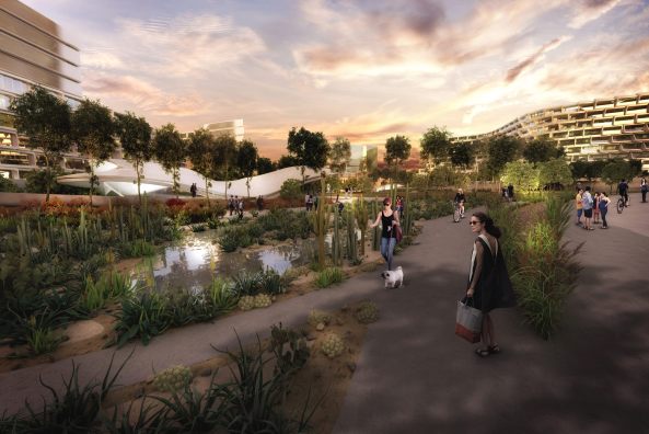 Zaha Hadid, Monterrey, Mexiko, Exfera City Center, residential, Wohnen, Wohnungsbau, Wohnung, apartment, Fassade, facade, lattice, Latte, Schatten, shade, Sonnenschutz, sun protection, Temperatur, Park, ffentlicher Raum, public place