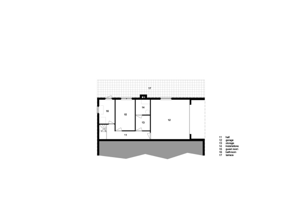 antonia reif archiectuur, Bungalow, Erweiterung, Ausbau, Umbau, Niederlande, Fassade, Glas, glass, facade, Villa, Terrasse, terrace, Wohnraum, Faltelemente, 1960er, 2015, Einfamilienhaus, Garten, garden, Treppe, stairs, Wohnraum, living space, Sauna