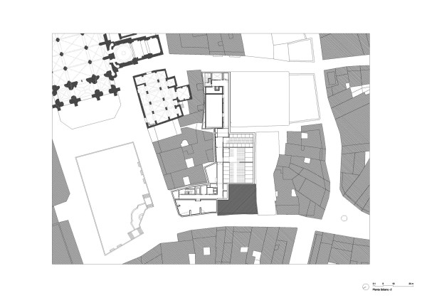 Fine Arts Museum of Asturias, Oviedo, Spanien, Spain, Museum, Kunstmuseum, art, museum, Umbau, Ausbau, Erweiterung, extension, 2014, Francisco Mangado, Wettbewerb, competition, Wettbewerbsgewinn, Velarde Palace, Casa Oviedo-Portal, Neubau, Fassade, facade, Glas, glass, Altbau, historical building, Hof, courtyard, Licht, Belichtung, light, lighting, skylight