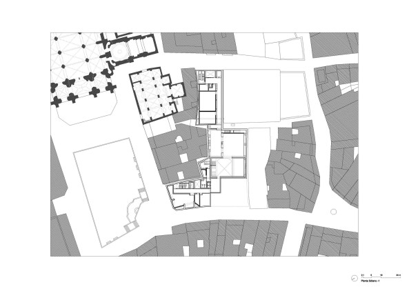 Fine Arts Museum of Asturias, Oviedo, Spanien, Spain, Museum, Kunstmuseum, art, museum, Umbau, Ausbau, Erweiterung, extension, 2014, Francisco Mangado, Wettbewerb, competition, Wettbewerbsgewinn, Velarde Palace, Casa Oviedo-Portal, Neubau, Fassade, facade, Glas, glass, Altbau, historical building, Hof, courtyard, Licht, Belichtung, light, lighting, skylight