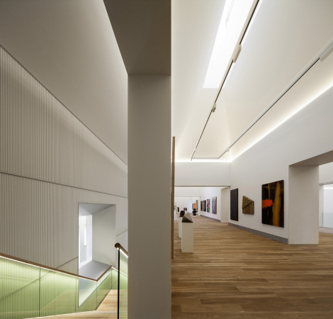 Fine Arts Museum of Asturias, Oviedo, Spanien, Spain, Museum, Kunstmuseum, art, museum, Umbau, Ausbau, Erweiterung, extension, 2014, Francisco Mangado, Wettbewerb, competition, Wettbewerbsgewinn, Velarde Palace, Casa Oviedo-Portal, Neubau, Fassade, facade, Glas, glass, Altbau, historical building, Hof, courtyard, Licht, Belichtung, light, lighting, skylight