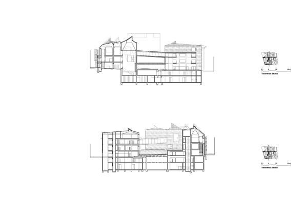 Fine Arts Museum of Asturias, Oviedo, Spanien, Spain, Museum, Kunstmuseum, art, museum, Umbau, Ausbau, Erweiterung, extension, 2014, Francisco Mangado, Wettbewerb, competition, Wettbewerbsgewinn, Velarde Palace, Casa Oviedo-Portal, Neubau, Fassade, facade, Glas, glass, Altbau, historical building, Hof, courtyard, Licht, Belichtung, light, lighting, skylight