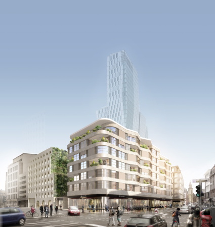 Wettbewerb, Hadi Teherani, Thomas Mller Ivan Reimann, TEK TO NIK, Langhof, Frankfurt, Rundschau-Areal, Geschftshaus, Preis, berarbarbeitung, Jury, Ferdinand Heide