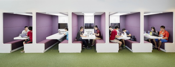 UNStudio, campus, Universitt, Singapur, University of Technology and Design, DP Architects, Neubau, 2015, Studenten, students, Ben van Berkel, Fassade, facade, Farbe, colour, Erschlieung, Auditorium