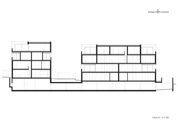 BF 30, Baugruppe, Stuttgart, Killesberg, Wohnungsbau, Wohnen, housing, Mehrgenerationenwohnen, Fassade, Park, parc, Bottega + Ehrhardt Architekten, appartment, Eternitplatte, Loggia, Balkon, Dachterrasse