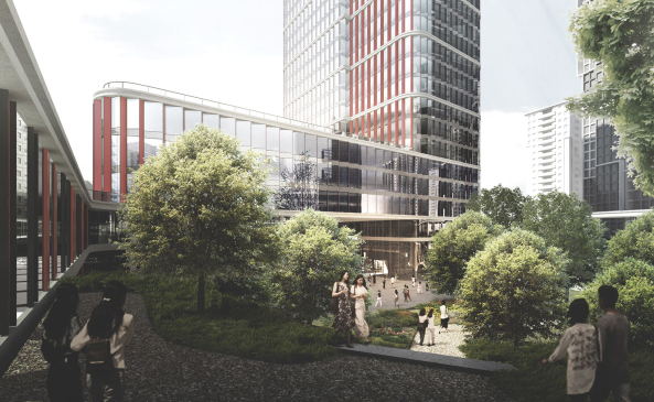 Gerkan Marg Partner, Hochhaus, Neubau, gmp, Unicom, Wettbewerbsgewinn, Tianhe District, Guangzhou, Bu&#x308;rohochhaus, Tianhe District, Brokomplex, Industrial Operation Center, Stadtlandschaft, 2015, Trme, Brokomplex