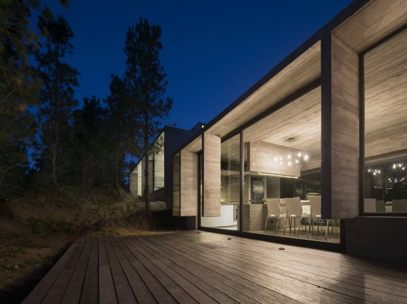 Wein House, Wohnhaus, Haus, Wohnen, housing, house, Buenos Aires, Beton, concrete, Casa, Wald, Landschaft, D�nen, dunes, forest, Villa, Hang, Erschlie�ung, Rampe, ramp, beam, Balken