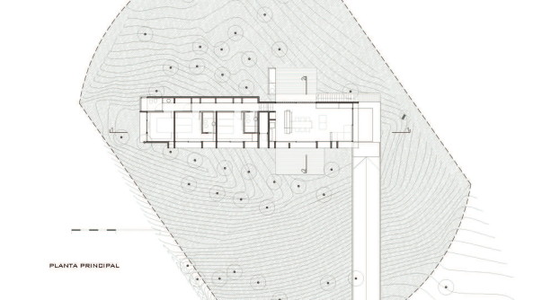 Wein House, Wohnhaus, Haus, Wohnen, housing, house, Buenos Aires, Beton, concrete, Casa, Wald, Landschaft, Dnen, dunes, forest, Villa, Hang, Erschlieung, Rampe, ramp, beam, Balken