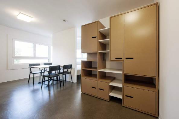 Obdachlosenheim, Wien, Pool Architektur, Neunerhaus, different types, moduls, Grundausstattung, basic endowment, living, homeless