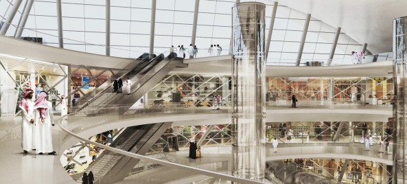 Baustart fr Gerber Architekten in Riad, Olaya Metro Station, Gerber Architekten, Riad, Metro, Verkehr, Erschlieung, Infrastruktur, Saudi-Arabien, Wste, desert, Dachkonstruktion, roof, Sand, Dne, dune, sand, Oase, Bahnhof, train station, station