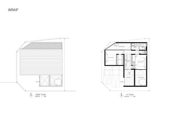 Apollo Architects, Japan, Matsuyama, Ehime, Wrap, Haus, Wohnen, housing, house, Fassade, facade, Stahlplatte, Stahl, steel, Holz, wood, Schiebetr, Ausblick, Aussicht, view, Grau, Grey, Dach, roof