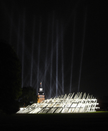 J. Mayer H., Pavillon, Karlsruhe, Schlossgarten, Schlossplatz, Holz, wood, Festival, Temporre Architektur, Bhne, Event, Raster, Holzstab, pattern, Jrgen Mayer H.