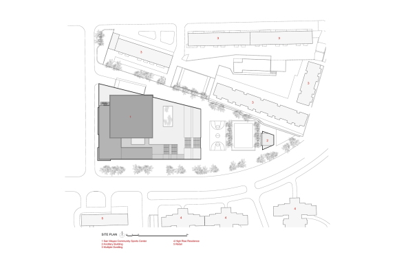 CSWADI; SanWaYao; community sports facility; Neubau; Sportkomplex;China Southwest Architectural Design and Research Institute; China; Chengdu; DongYuan; Sportzentrum; Rampe; Multifunktionshalle