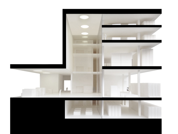 Landschaftsgeb�ude, landscape building, Glasfassade, glass facade, Art storage, Kunstlager, Louvre, Frankreich, Werkstatt, workshop, Topographie, topographie, Logistik, logistics, Kunstrestaurierung, Art conservation