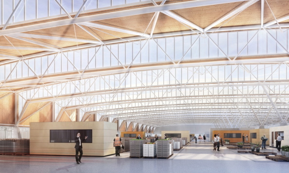 Deutschland, Mnchen, Thalkirchner Str. 81, Gromarkthalle, Neubau, Wettbewerb, Verhandlungsverfahren, Ackermann Architekten, Allmann Sattler Wappner, gmp International, HENN, Sehlhoff, PSP Architekten, Obermeyer Planen, Gemse, Blumen, Halle, Anlieferung, Obst, Versorgung, distribution, wholesale market, Munich, germany, Competition,