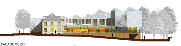 sozial, soziales, zentrum, paris, atelier novembre, vorort, Palaiseau, behrde, amt, polizeistation, umnutzung, bauen im bestand, neubau, aluminium, alu, beton, glas, kulturzentrum, anbau, 11H45