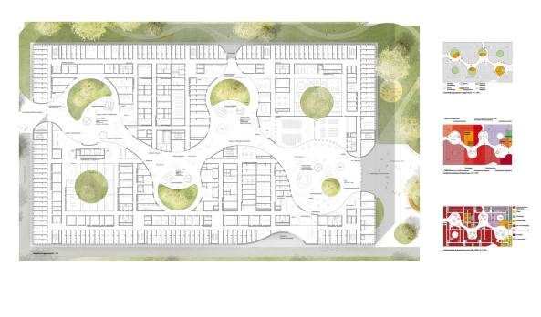 Mnchen, 2015, Kinder, Spital, Krankenhaus, Kinderkrankenhaus, Grohadern, Neubau, Wettbewerb, Preistrger, competition, architecture, Architektur, Preis, 1. prize, Staab, Nickl, Riegler Riewe, Ludes, Architects Collective, Gesundheit, Heilung, Zimmer, Einzelzimmer, Krankheit, Versorgung, Grohadern, Germany, Munich,