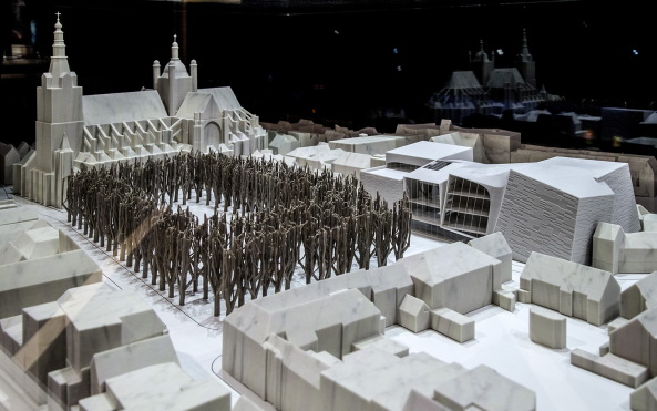 UNStudio, Theater, Den Bosch, s-Hertogenbosch, Niederlande, Theater, Wettbewerb, competition, Neubau, Ben van Berkel, Marc Bolsius, Theatre, 2014, St. John, Netherlands, Entwurf, Abstimmung, people's vote, Parade Square, vertikales Foyer, vertical foyer, new design, finalists, brick, Schauspiel, theatre, Paradezaal, construction, Realisierung, 5211, Parade 23, Theater aan de Parade