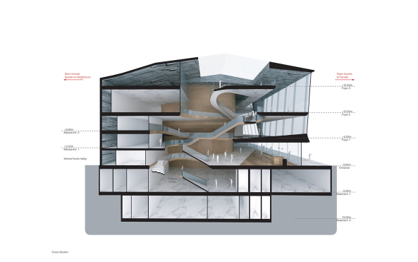 UNStudio, Theater, Den Bosch, �s-Hertogenbosch, Niederlande, Theater, Wettbewerb, competition, Neubau, Ben van Berkel, Marc Bolsius, Theatre, 2014, St. John, Netherlands, Entwurf, Abstimmung, people's vote, Parade Square, vertikales Foyer, vertical foyer, new design, finalists, brick, Schauspiel, theatre, Paradezaal, construction, Realisierung, 5211, Parade 23, Theater aan de Parade