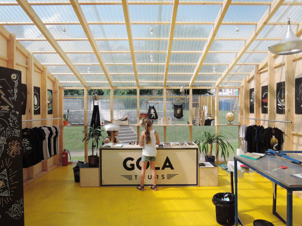 Pavillon, Jdisches Festival, Temporres Bauen, Krakau, Konzert, Bibliothek, Tanzflche, Polycarbonat