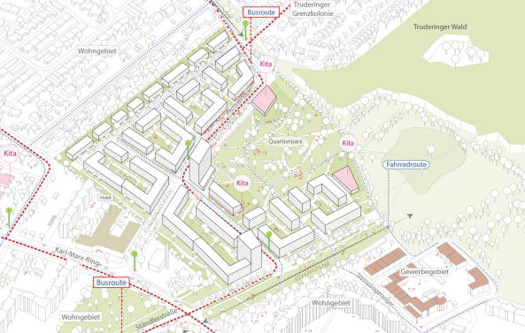 Stdtebau, Mnchen, Wettbewerb, Competition, Ergebnisse, 1. Preis, Gewinner, Riegler Riewe Architekten, Wohnquartier, Neubau, Neuperlach, Stadterweiterung, Siedlung, grne Wiese, winners announced, urban eesign, 2015, DEMOS Wohnbau, BSCHL Unternehmensgruppe, Rapp + Rapp,  Bureau B+B, Lorber + Paul, club L 94 landschaftsarchitekten, yellow z Stadtplanung, lad landschaftsarchitektur, Gebude, Quartier, Sden, Bayern, Bavaria,