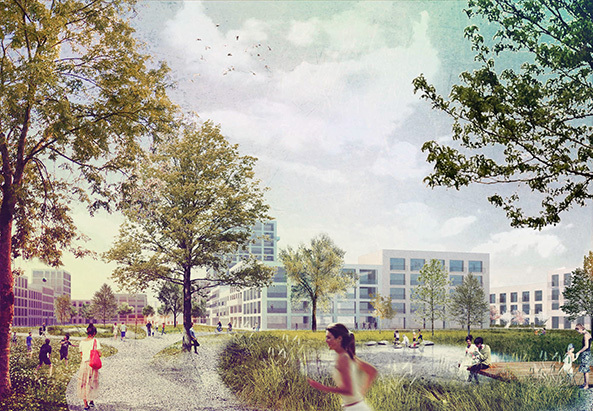 Stdtebau, Mnchen, Wettbewerb, Competition, Ergebnisse, 1. Preis, Gewinner, Riegler Riewe Architekten, Wohnquartier, Neubau, Neuperlach, Stadterweiterung, Siedlung, grne Wiese, winners announced, urban eesign, 2015, DEMOS Wohnbau, BSCHL Unternehmensgruppe, Rapp + Rapp,  Bureau B+B, Lorber + Paul, club L 94 landschaftsarchitekten, yellow z Stadtplanung, lad landschaftsarchitektur, Gebude, Quartier, Sden, Bayern, Bavaria,