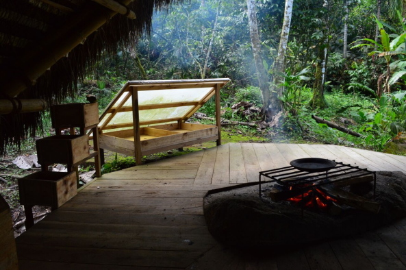 amazonas, kakao, htte, kakao-htte, studenprojekt, nachhaltiges bauen, equador, con lo que hay, ensusitio arq, kichwa, neubau, bambus, rattan, komposttoilette, brcke, regenwald