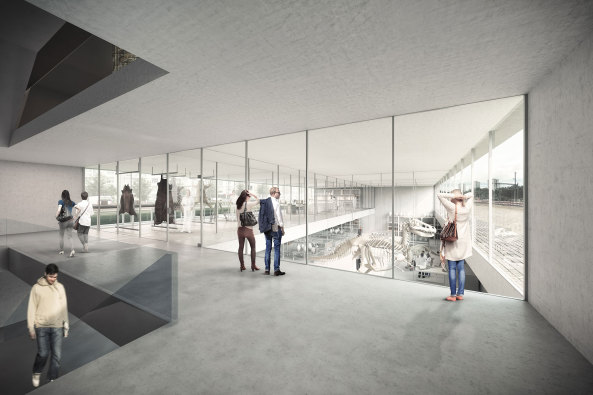 Neubau f�r Naturhistorisches Museum und Staatsarchiv Basel-Stadt, EM2N gewinnen Wettbewerb in Basel, Mathias M�ller Daniel Niggli Architekten AG Z�rich, competition, Museumsbau, Sammlung, Archiv, Region Basel, ZASAMANE, St. Johann, Stadtplanung, Stadtentwicklung, Thomas Blanckarts, Hochbauamt Basel, Kultur in Basel, Jury, Preisgericht, Neubau, Bauvorhaben, swiss architects, Schweizer Architektur, Ciriacidis Lehnerer Architekten, Caruso St John Architects, Zürich, LIN Labor Gesellschaft von Architekten MBH, Berlin, LIN, LIA; Finn Geipel, Ortner & Ortner Baukunst / Caretta + Weidmann Generalplaner AG, Berlin, Barozzi / Veiga, Chur, Diller Scofidio + Renfro, BIG, Tatiana Bilbao, BIG, Bjarke Ingels, Museumswettbewerb, Buchner Bründler, Gigon/Guyer, Christian Kerez, B�ros Miller & Maranta, Architekt Krischanitz, Harry Gugger Studio, HHF Architekten, Johnston Marklee, MADE IN, Mathias M�ller und Daniel Niggli, Wettbewerbergebnisse im Baunetz, siegerentwurf, competition results, Preisgericht, Juryurteil, Wettbewerbe gewinnen, Neubau, Projektwettbewerb, Staatsarchiv Basel, anonymer Wettbewerb, Emanuel Christ, Roger Diener und Barbara Holzer, Baunetzwoche, Baunetz, Baunetz-Meldung, Schweiz im Baunetz