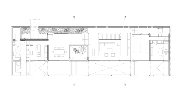 Topographie, Sichtbeton, Glas, Fassade, Villa, Knstler, Maler, Meerblick, Aussicht, Rahmung, Windschutz, Chile, unebenes Terrain, Kste