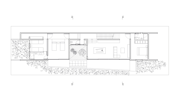Topographie, Sichtbeton, Glas, Fassade, Villa, Knstler, Maler, Meerblick, Aussicht, Rahmung, Windschutz, Chile, unebenes Terrain, Kste