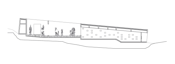 Topographie, Sichtbeton, Glas, Fassade, Villa, Knstler, Maler, Meerblick, Aussicht, Rahmung, Windschutz, Chile, unebenes Terrain, Kste