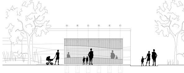 buggybin, buggy, garage, kinderwagen, fischerinsel, berlin, kinderwagengarage, legeer, kreativhaus, holz, sozial, andreas labes, holzkonstruktion, baumhaus
