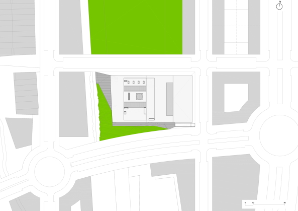 Gemeindezentrum, ATXT, Spanien, Baskenland, Neubau, 2015, civic centre, wei, white facade, Fassade, Kultur, Schwimmbad, Pool, Sport, Sporthalle, Salbura, library, Bibliothek, Caf, lounge, Centro Cvico Salburua, Juan Luis Geijo, Aitor Ortiz, Projekt, Fertigstellung, swimming pool, ACXT Architects, Arquitectos