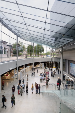 Hans van Heeswijk Architects, 2015, Van Gogh Museum, Vincent Van Gogh, Amsterdam, Netherlands, Painter, Maler, Niederlande, Holland, Neubau, Glas, Stahl, Eingangshalle, Amsterdam Zuid, Kisho Kurokawa, Gerrit Rietveld, Eingangshalle, Untergschoss, basement, connection, Verbindung,