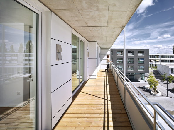 2015, Neubau, Wohnungsbau, Blauwerk Architekten, Fertigstellung, Ingoldstadt, concrete, Beton, Maisonette, doppelgeschossig, Wohngruppe, EUROPAN 6, Maisonettwohnungen, Balkone, balconies, balcony, Giardino Segreto, Mai, Richard-Wagner-Strae, Permoserstrae, Ingolstadt