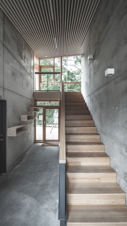 Town Hall, village hall, Gemeindehaus, 2015, Kinder, Spielplatz, Beton, Holz, Schindeln, Verkleidung, Halle, Neubau, concrete, Beton, Kopenhagen, Sndermarken, Canadian cedar, copenhagen, courtyard, Hof, Innenhof, 2015, Sophus Sbye Architects, Dmmbeton, Leichbeton, kantig, roh, rau, unbehandelt, Park, Minimalismus, Sndre Fasanvej, Frederiksberg