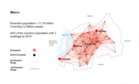 Foster, Drohnen, Hangar, Pläne, Drohne, Gesunheit, Africa, Afrika, Luftweg, direkter Weg, Infrastruktur, Post, Pakete, Blutkonserven, Ruanda, École polytechnique fédérale de Lausanne (EPFL), Redline, Aquila