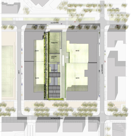 Kalkstein, limestone, substation, Transformatoren, Bambus, Maschendrahtkrbe, zweite Hlle, Stahl, Bestand, Verteilerstation, Bambus, Bambuswald, Lyon, Confluence, rue royale architectes