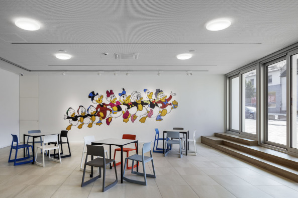 Schwarzenbach, Spitzdach, pointed roof, Satteldach, gabled roof, Erika Fuchs, translator, Donald Duck, Walt Disney, Dominik Burkard, Karlsruhe, Gauben, weier Putz,  Comic-Museum, Alststadt, Traufe, dormer window