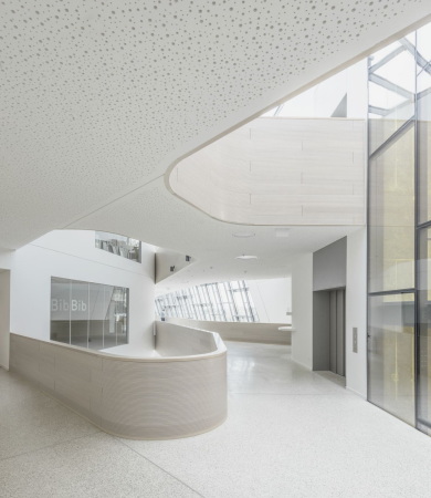 Privatuni, Universit�t, Neubau, Hagenstra�e 57, Anton Bruckner, Linz. 2015, Architektur, architecture, University, Architekturb�ro 1 ZT, Er�ffnung, opening, new building, campus, Susanne Seyfert, Dietmar Moser, �sterreich, P�stlingberg, Bruckneruniversit�t, Fassade,  Weiss, Musik, paramterisch, Kunst, Schauspiel, Tanz, dance, art, acting