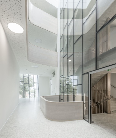 Privatuni, Universit�t, Neubau, Hagenstra�e 57, Anton Bruckner, Linz. 2015, Architektur, architecture, University, Architekturb�ro 1 ZT, Er�ffnung, opening, new building, campus, Susanne Seyfert, Dietmar Moser, �sterreich, P�stlingberg, Bruckneruniversit�t, Fassade,  Weiss, Musik, paramterisch, Kunst, Schauspiel, Tanz, dance, art, acting