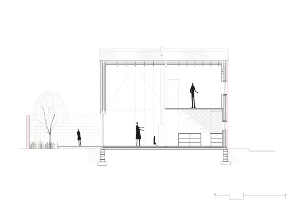 Backstein, Ziegelstein, Backsteinfassade, Wellblech, Einfamilienhaus, rurale Typologien, Scheune, Architektur fr die Landwirtschaft, Collage, Hlle, Holzstruktur, Ornament