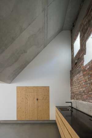 Stefan F. Hglmaier, Peter Haimerl, Umbau, Bauernhof, Beton, Holz, Ausbau, Umnutzung, Rennovierung, Sanierung, concrete, wood, Wohntrakt, housing, rennovation, Edward Beierle, Stadel, Stockerweg 11, Alt-Riem, Denkmalschutz, Stallung, Bauernhaus,