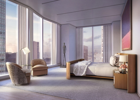 Foster, 2005, 2015, Neubau, Wohnungsbau, Renderings, neue Bilder, Skinny Tower, Mies van der Rohe, Seagram Building, New York City, Manhatten, Hochhaus, Skyscraper, Fassade, Glasfassade, Ausblick, Luxus, Highend, teuer, reich, schn, Penthouse, new desing, new renderings, Sir Norman Foster, Partner, Entwurf,