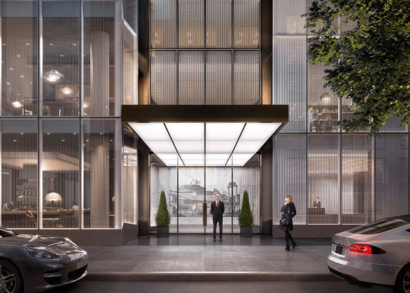 Foster, 2005, 2015, Neubau, Wohnungsbau, Renderings, neue Bilder, Skinny Tower, Mies van der Rohe, Seagram Building, New York City, Manhatten, Hochhaus, Skyscraper, Fassade, Glasfassade, Ausblick, Luxus, Highend, teuer, reich, sch�n, Penthouse, new desing, new renderings, Sir Norman Foster, Partner, Entwurf,